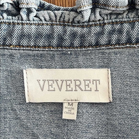 Veveret Jacket Ruffled Denim Light Wash M - Picture 12 of 15